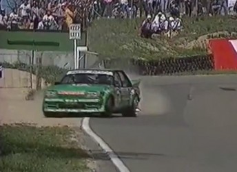 Dick Johnson heads towards the trees in '83