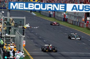 Webber takes the flag fifth in 2002