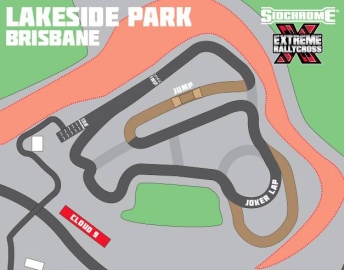 The Lakeside Raceway Rallycross layout