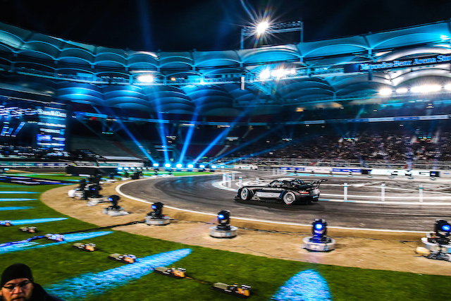 Daniel Juncadella took out the Stars & Cars finale, beating 2015 DTM champion Pascal Wehrlein in front of more than 35,000 fans at Mercedes-Benz stadium in Stuttgart. Triple F1 World Champion Lewis Hamilton finished third