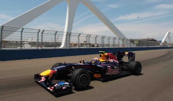 car Mark Webber at Valencia