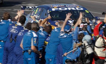 thumb The FPR crew celebrate as Mark Winterbottom races to victory at the Sucrogen Townsville 400
