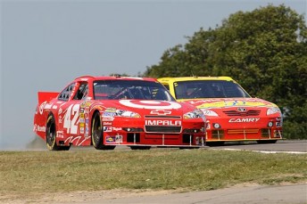 thumb Juan Pablo Montoya leads Marcos Ambrose at Watkins Glen