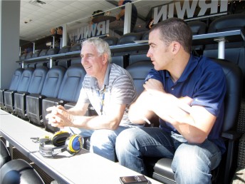 thumb Jimmy Stone and Alex Davison watch NASCAR Sprint Cup practice