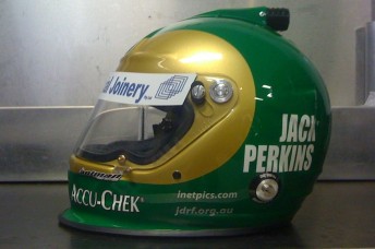thumb Jack Perkins is paying tribute to his great dad Larry with this recreation of his helmet design