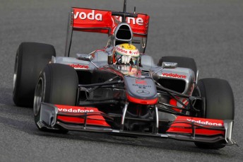 thumb Lewis Hamilton in his McLaren Mercedes
