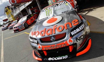 thumb The TeamVodafone cars in Queensland Raceway's pit lane this year
