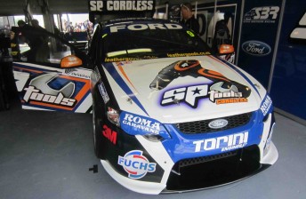 car The new-look SP Tools Falcon that will compete at the Clipsal 500 this weekend