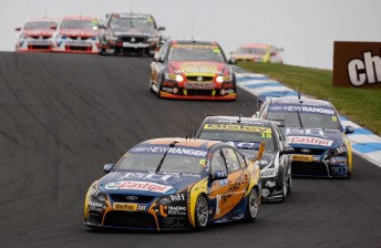 thumb Will Davison leads the field in the Phillip Island qualifying races yesterday