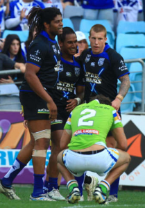 car The Bulldogs (in black) wore this one-off jersey recently
