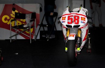 thumb Simoncelli's spare bike in the Sepang garages