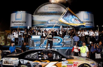 thumb Ricky Stenhouse Jr celebrates his Nationwide Series success