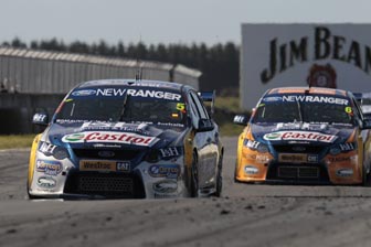 car Winterbottom leads Will Davison at Symmons Plains