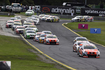 thumb The start of Sunday's race at the Norton 360 Sandown Challenge