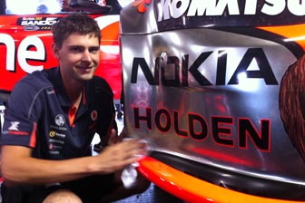 thumb Trent Harrison inside the TeamVodafone garage