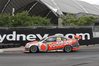 thumb Jamie Whincup has taken provisional pole on the Sydney streets
