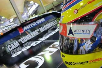 thumb Affinity brand is represented on McConville's helmet