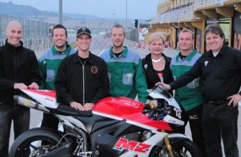 . Ant West in happier days with the MZ Moto2 team who he claims is yet to pay him for 2011 (Pic: Facebook)
