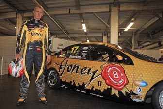 car Steven Johnson with the Jim Beam Honey Falcon