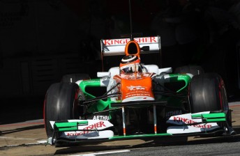 thumb Nico Hulkenberg heads out of pitlane on the Super Soft Pirellis