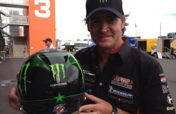 thumb Craig Baird with his new Monster Energy helmet, complete with Jason Richards tribute
