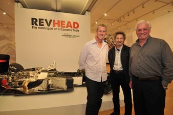 thumb V8 Supercars driver Steve Johnson (left), artist Eamon O'Toole and legend Dick Johnson at the Ipswich Art Gallery
