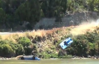 thumb George Miedecke's Capri crashes into the Huon River during Targa Wrest Point