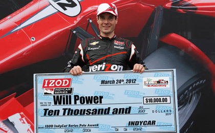 thumb Will Power with his pole cheque