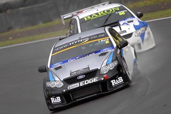 car Jonny Reid won his first V8 SuperTourers race at Manfeild yesterday