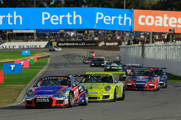 thumb Alex Davison leads Craig Baaird at Barbagallo Raceway