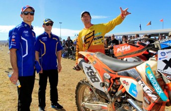 bike From left: Slade, Holdsworth and motorcycle winner Price