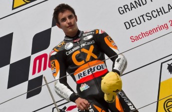 thumb Marc Marquez on the podium last weekend in Germany