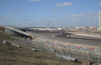 T2-5 Stands are being erected through the Turn 2-5 complex