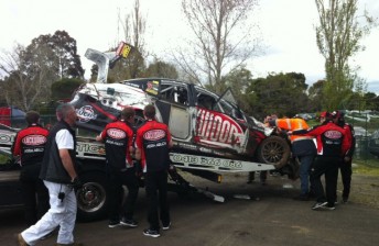 thumb The #14 Holden was returned to the scrutineering area after its shunt