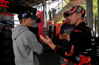 Casey Stoner speaks with Craig Lowndes