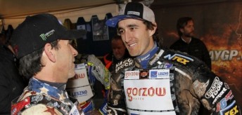 The last two SGP World Champions - Greg Hancock (2011 - left) and Chris Holder (2012).