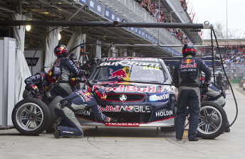 The RBRA crew service Craig Lowndes' Holden at Albert Park