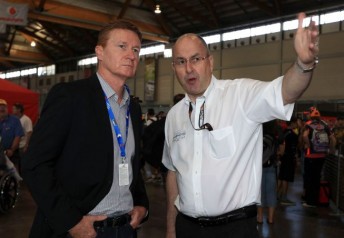 David Malone with departed chairman Tony Cochrane