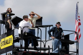Jimmy Stone (right) and Charlie Schwerkolt (centre) with Ambrose's crew
