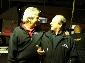 Lee Beard (left) and Santo Rapisarda at Willowbank in April. Pic: Dragphotos.com.au