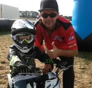 Jamie Stauffer with a budding star in the Throttle Jockey's Arena