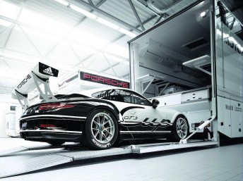 Precious cargo ... All-new Type 991 Carrera Cup cars arrive in Sydney