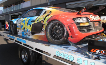 The crashed Jason Bright Audi R8