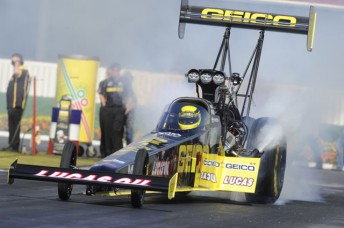 Adelaide's Richie Crampton gasses it up at Pomona