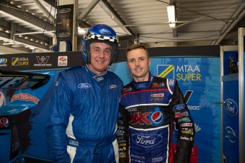 2013 V8 Predictor winner Tony all set for his hot lap with Frosty at the Clipsal 500