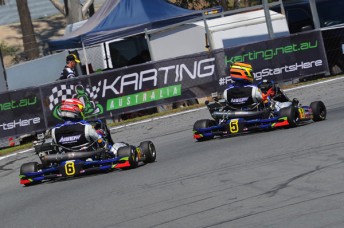 Scott Sorensen leads team-mate, Jarryd Ebzery