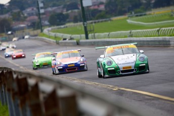 John Goodacre takes heat 1 in the Porsche GT3 Cup Challenge at Sandown