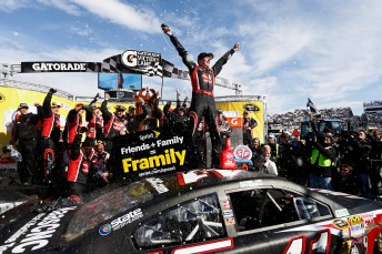 Kurt Busch celebrates at Martinsville