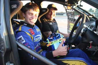 Bryce Fullwood tries a V8 for size