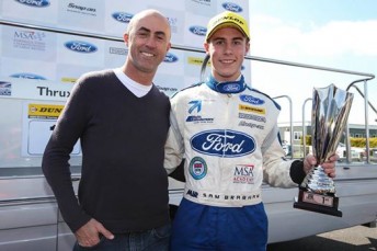 David and Sam Brabham together at one of the 19-year-old's Formula Ford races